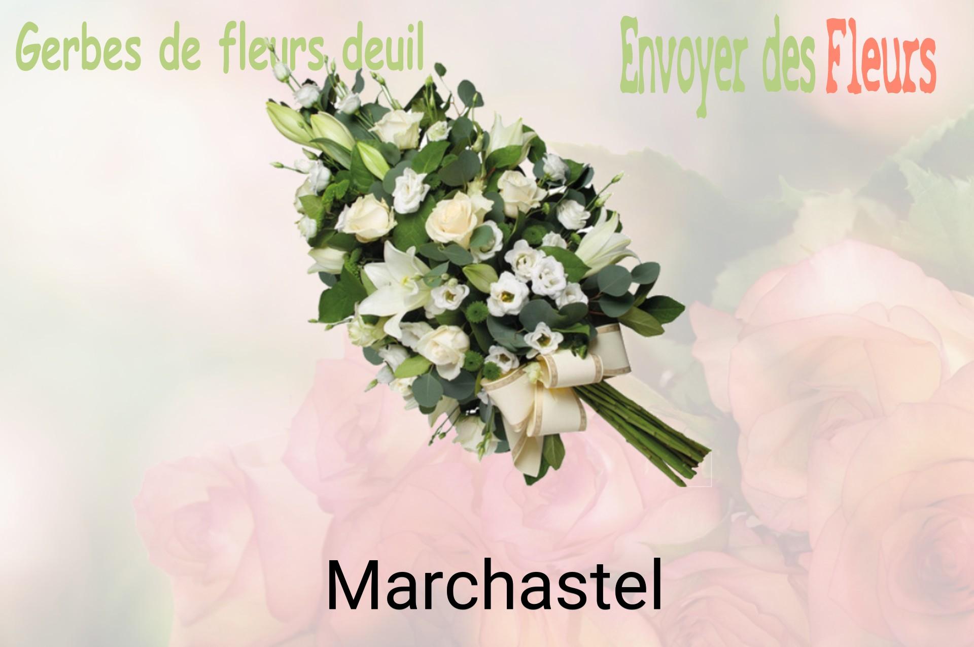 Gerbe de fleurs de deuil livrée à Marchastel